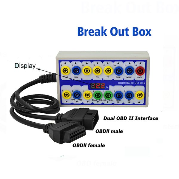 

auto car break out box obdii obd breakout box car protocol detector obd2 interface monitor