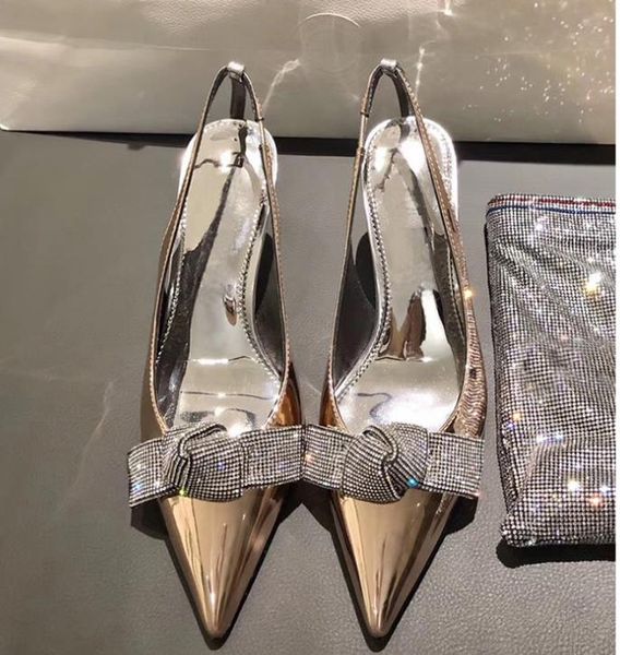 gold crystal shoes