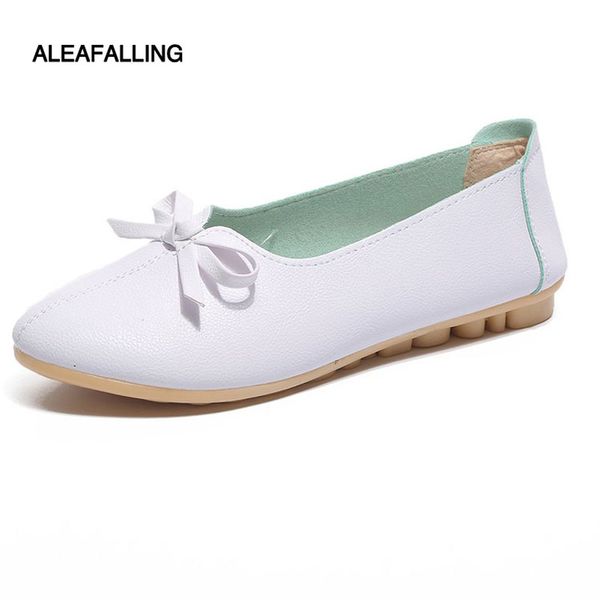 

aleafalling cute smart flat black white women flat shoes breathable pu leather zapatos mujer girl's slip on shoes fl05
