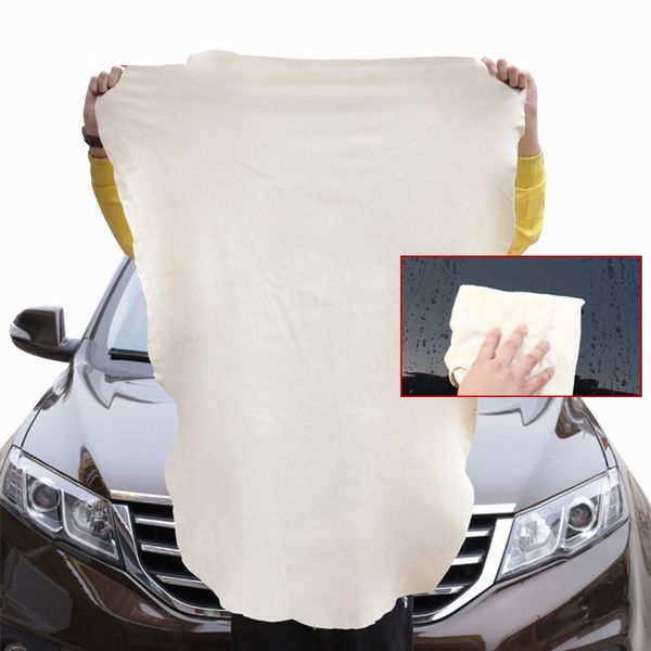 

1pc natural elastic car cleaning towels shammy chamois leather irregular shape drying polishing washing care cloth 2 size