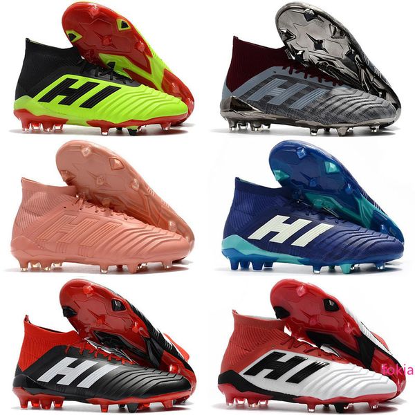 

original predator 18.1 mens fg football boots techfit laceless high ankle soccer cleats soccer shoes new