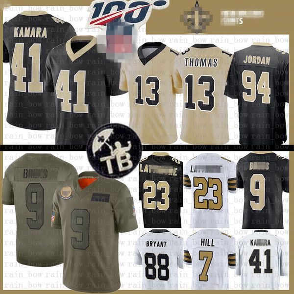 

9 drew brees new jersey 41 alvin kamara orleans saints men michael thomas taysom hill marshon lattimore dez bryant cameron, Black;red