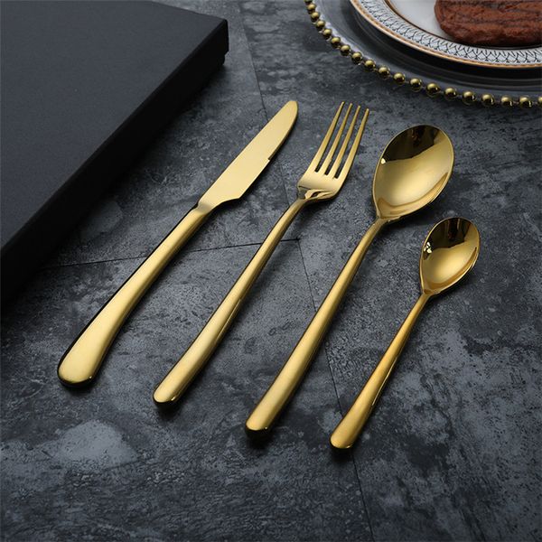 

western cutlery stainless steel set silverware modern set heavy duty fork knife spoon set flatware tableware