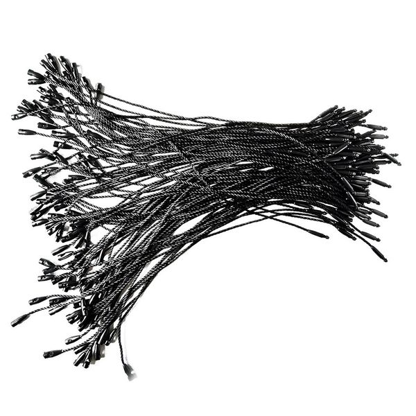 

hanging label rope black 7 inch 1000pcs snap lock ring buckle fastener hook easy to fast fix, Black;white