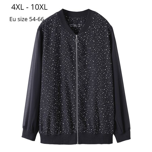 

women's jackets plus size 10xl 8xl 6xl 4xl women spring summer black femme o-neck long sleeve coats 2021 dot for mujer, Black;brown