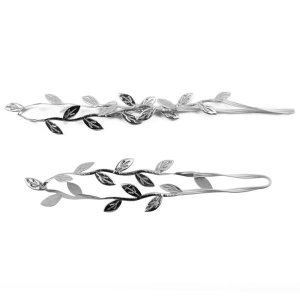 

women baby 2pcs decoration kids crafts gold leaf portable gift styling lovely charming cloth hair band, Slivery;white