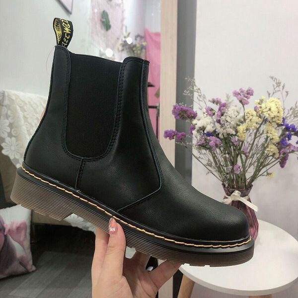 

2019 новый осенне-зимний мартин bootsdr.marians женский британский ветер мотоцикл загрузки любителей сапоги из натуральной кожи сапоги женск, Black