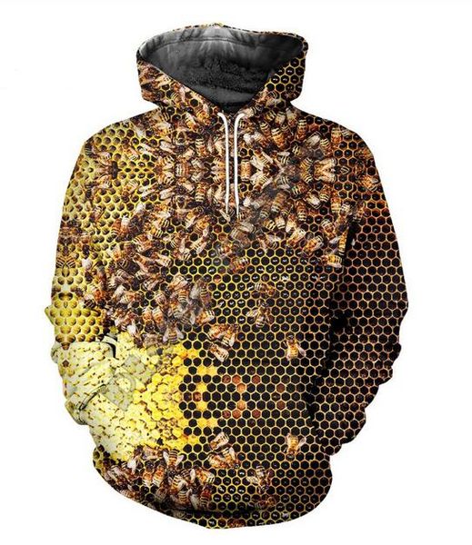

new fashion women / men insect bee casual 3d printed crewneck sweatshirts hoodies sportwear coat f0302, Black
