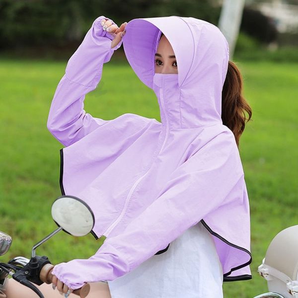 

new summer custom short hooded sun block clothing for women cycling sun block clothing breathable anti-uv thin coat