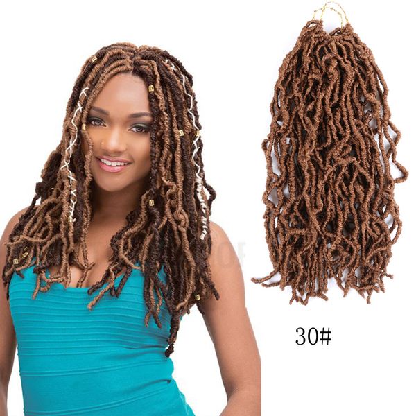 Nu Faux Locs Crochetr Natural Dreadlocks Hair Goddess Faux Locs Crochet Hair Ombre Trança Extensões de 18 polegadas