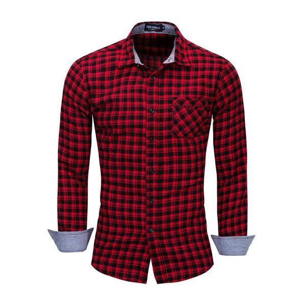 

will code men's wear pure cotton leisure time long sleeve shirt lattice shirt 170, White;black