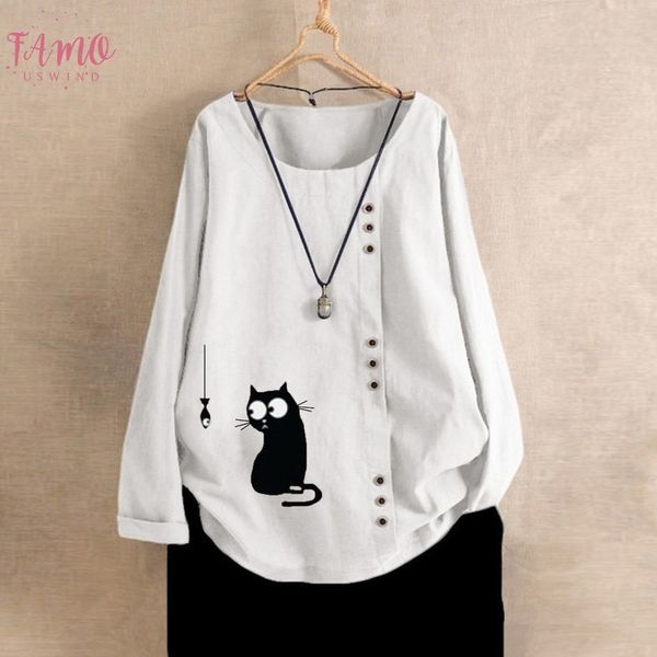 

plus size long sleeve blouse women vintage womens and blouses streetwear ladies tunic clothes korean fashion clothing, White