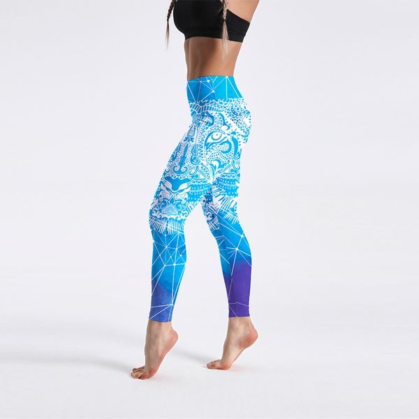 

new pattern printing sportswear new spring summer polyester leggings elastic force high waist high waist casual fashion leggings, Black