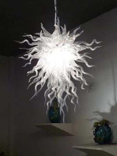 

selling modern chandelier light for home decoration living room glass art lighting hand blown white glass chandelier
