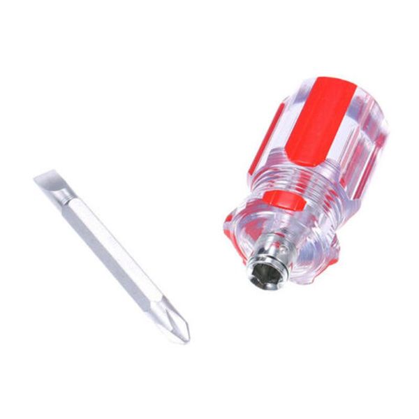

1pc mini stubby screwdriver flat head slotted pozi small compact hand tools stainless steel repair tool screw driver portable