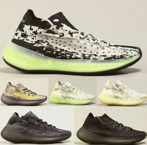 

2020 kanye west designer shoes 380 alien running shoes men womens fashion breathable trainers athletic casual sneakers size 36-45 with box, Black