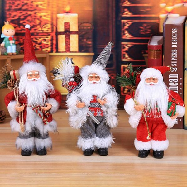 

christmas sitting ornament simulated santa claus doll old man mask plush figurine toy animated doll xmas gift decoration