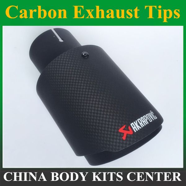 

1pcs multi size akrapovic exhausts tips muffler escape coated black for f10 f20 f30 w204 w212 w211 car exhaust mulffer pipes