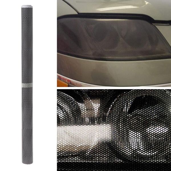 

50x106cm tinting perforated mesh film -eye mot legal tint car front rear headlight light bulb
