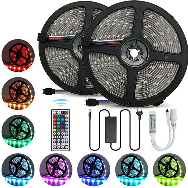 Strip LED 12V Fita LED Luz Luz RGB Tape SMD 5050 2835 fita fita de diodo flexível 5m 10m com luz de fundo remoto para TV