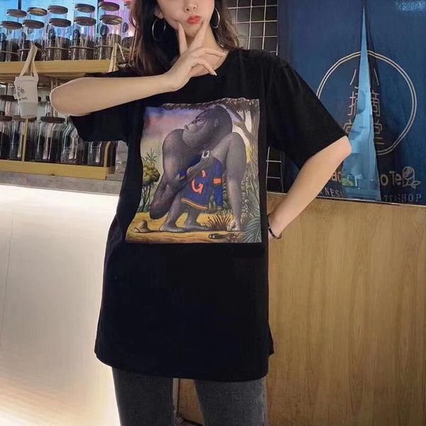 

новый летний мужской и womenss футболки моды животное напечатали короткий рукавом рубашки дизайнера футболки любовника тавра тройников s-xxl, White