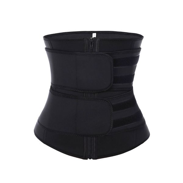 

lover-beauty 100% latex waist trainer abdominal slimming belt compression zipper plus size body shaper cincher corset fajas, Black;white