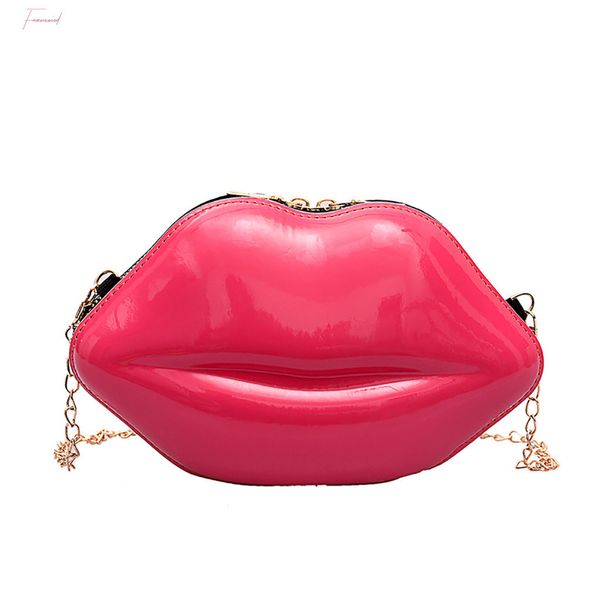 

women pu small handbag lips solid color crossbody ladies bags brand clutch shoulder bag purse torebki damskie t1p