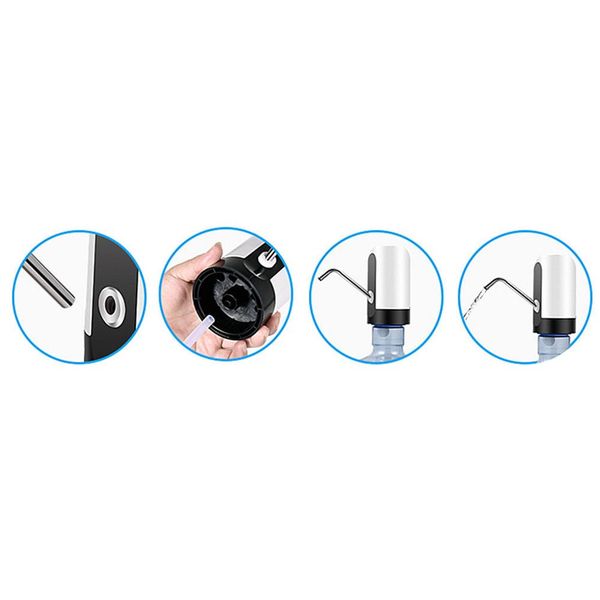 

electric water dispenser portable smart wireless gallon drinking bottle switch usb rechargeable 2 colors