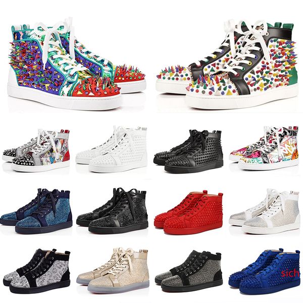 

ace designer fashion s shoes studded spikes flat sneakers for men women glitter party lovers genuine leather casual rivet