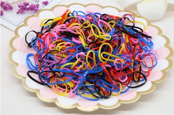 

200bag 500пк/сумка детская тпу резиновые ленты ponytail держатель резинка для волос, Slivery;white