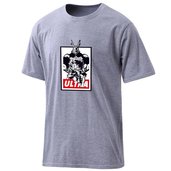 

100% cotton mens my hero academia t-shirts harajuku summer male o-neck fashion clothing hipster leisure retro casual homme, White;black