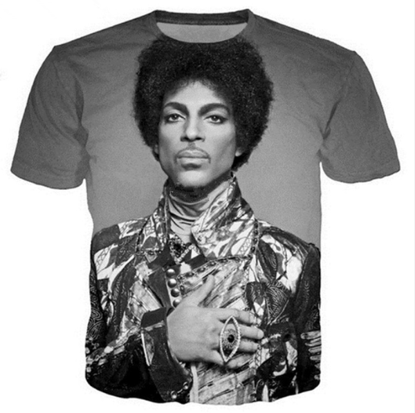 

new popular singer prince rogers nelson men women funny 3d print summer short sleeve o neck crewneck casual hop hip a27, White;black