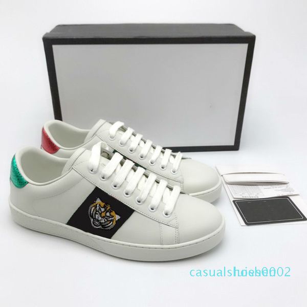 

ace shoes designer shoes strawberry leather casual sneakers embroidery bee,flowers tigers fruit dragon women sneakers size us5-us13 c02, Black