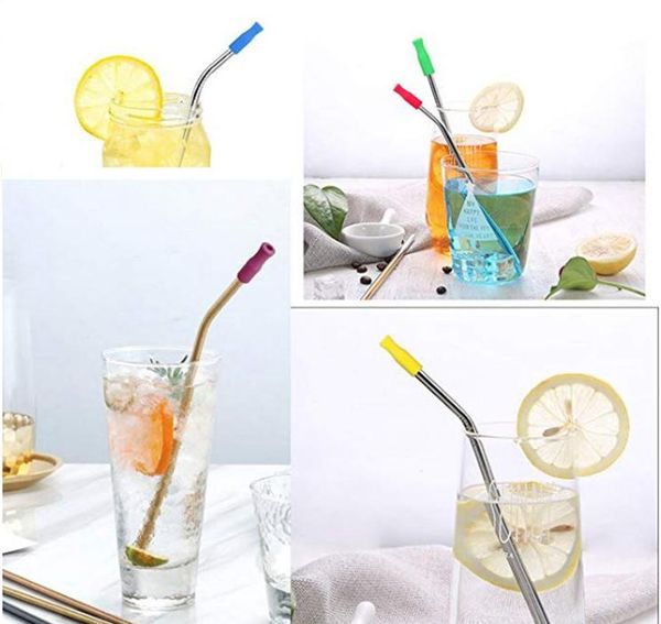 

silicone tip covers for reusable metal drinking straw universal use removable 6mm stainless steel straw silicone cap