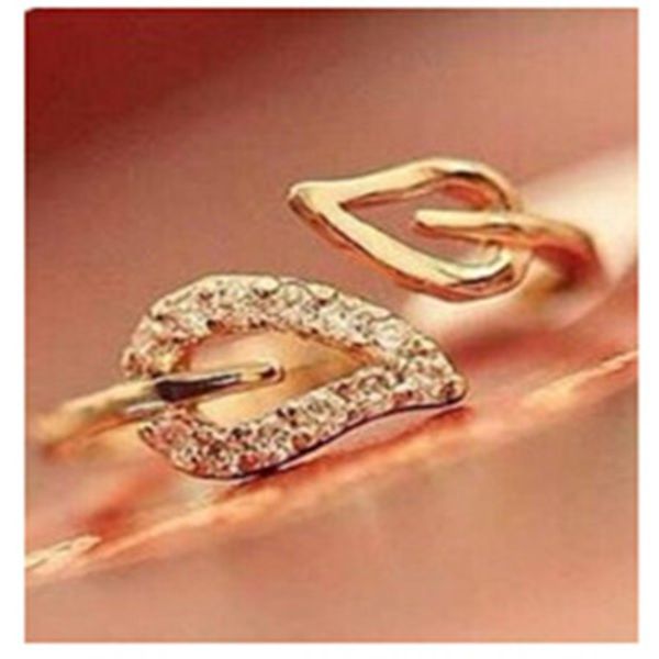 

the new fashion gold-color leaves finger ring for women korea style adjustable size ring wedding jewelry wholesale, Slivery;golden
