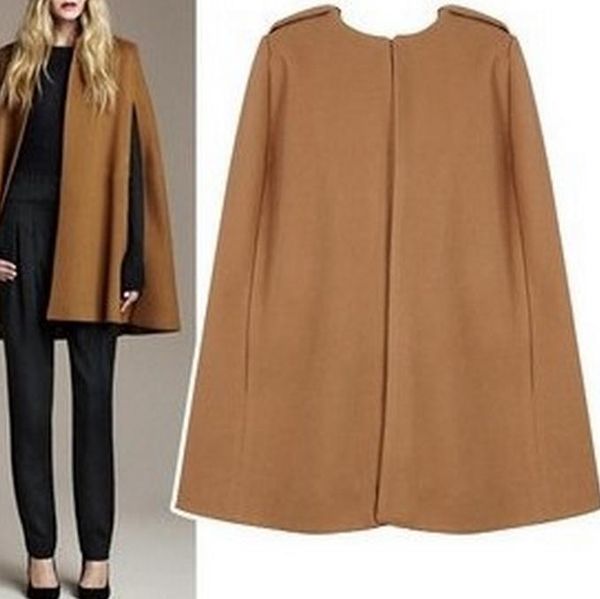 

autumn and winter fashion cape coat shawl women woolen, Black