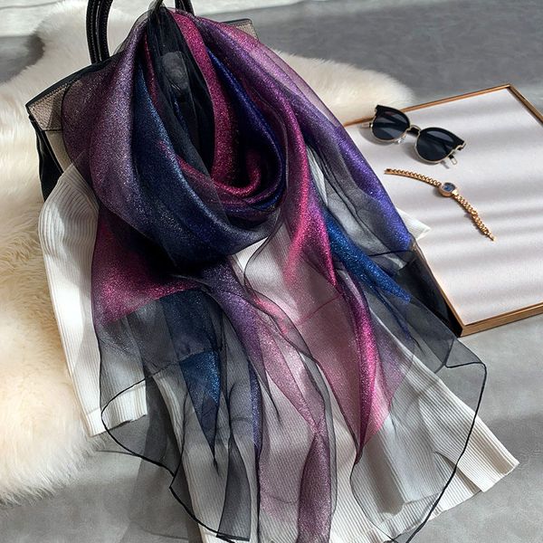 

2020 new silk wool scarf women fashion shawls and wraps lady travel scarves winter neck wram bandana, Blue;gray
