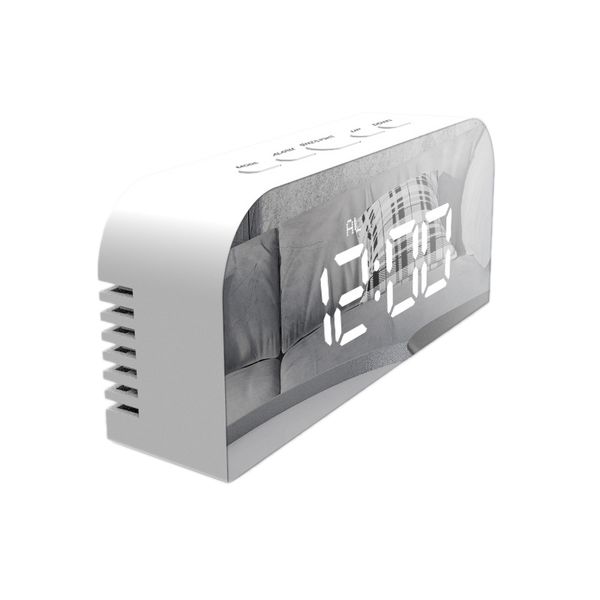 

mirror clock alarm clock snooze led digital table time temperature large electronic dual usb
