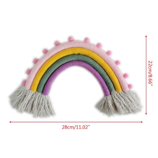 

nordic rainbow hand-knitted ornaments pendant boho children room wall decor