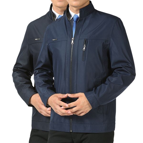 

2017 new style daddy clothes thin type for spring and autumn coat middle-aged men autumn middle-aged men's jacket, Black;brown