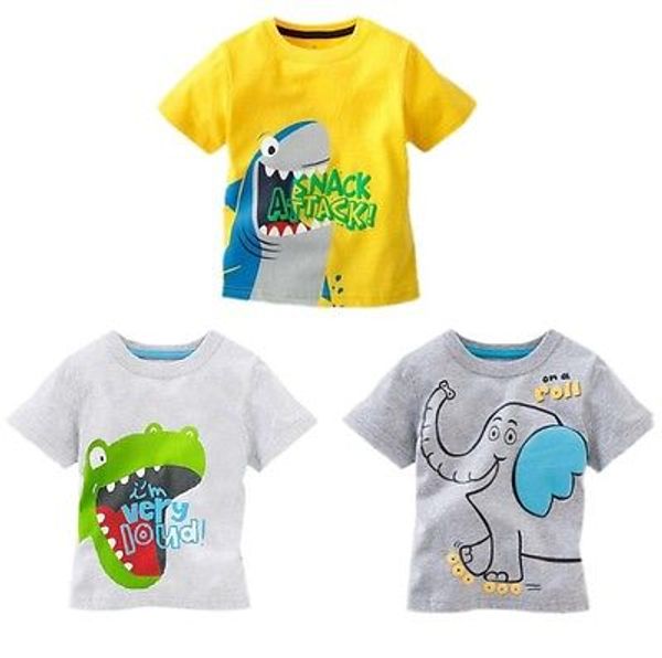 

cute baby boys cartoon kids summer t-shirt toddler cotton clothes, Blue