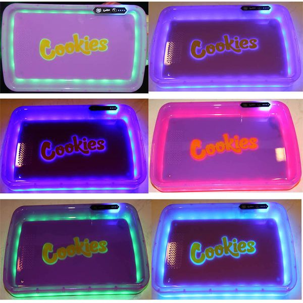 

Печенье Glow Tray LED Роллинг Tray фиолетовый ABS Металлический лоток Встроенный аккумулятор Большие лотки Сменные огни Цвет против Runtz Alienlabs