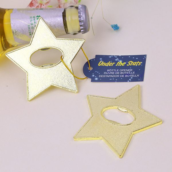 Sob as estrelas Gold Star Beer Garrafa Opener Party Souvenir casamento favores presentes para os hóspedes