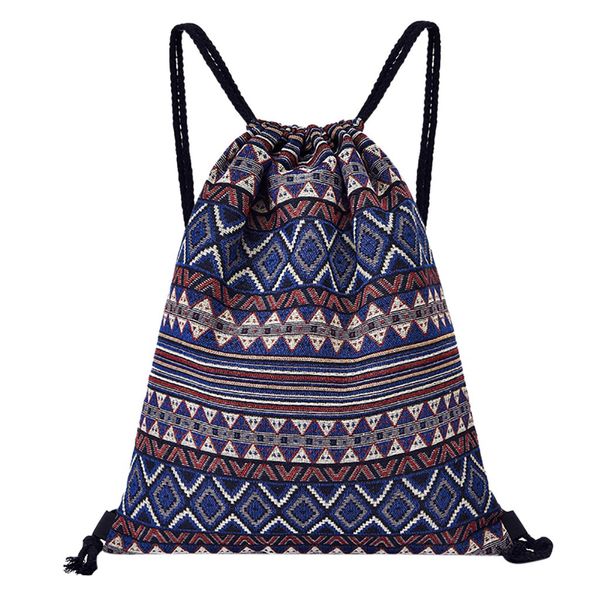 

drawstring printing backpack ethnic retro fitness bag women modis sports bundle pocket beach bag worek plecak sznurek mochila sa