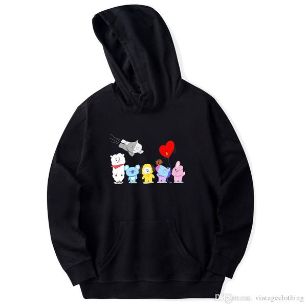 

new fashion bts hoodies sweatshirts outerwear men hip hop casual loose long sleeve designer sweatshirts s-4xl, Black