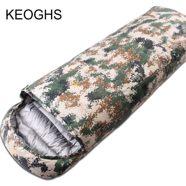 

outdoor camping single sleeping bag envelope type thick filling cotton light easy carry keep warm 4 seasons sleeping bag