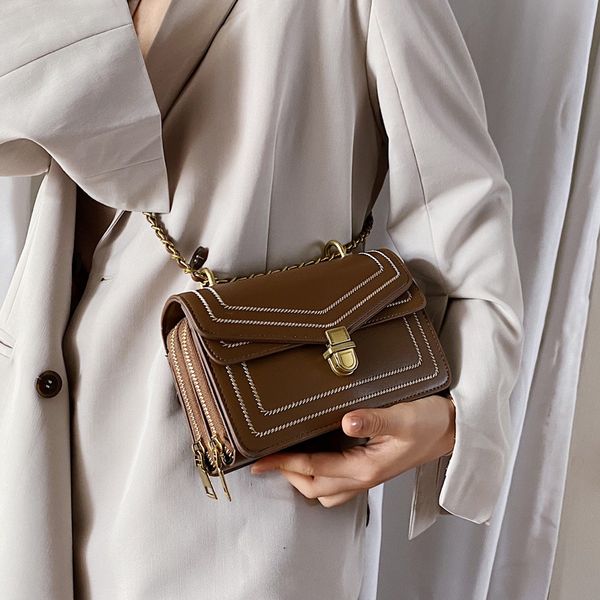 

women's shoulder bags simple fashion new small bags chain black cross