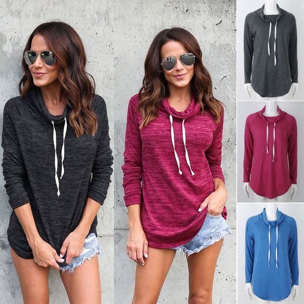 

2018 women's casual autumn casual long sleeve pullover sweatshirt shirt, White