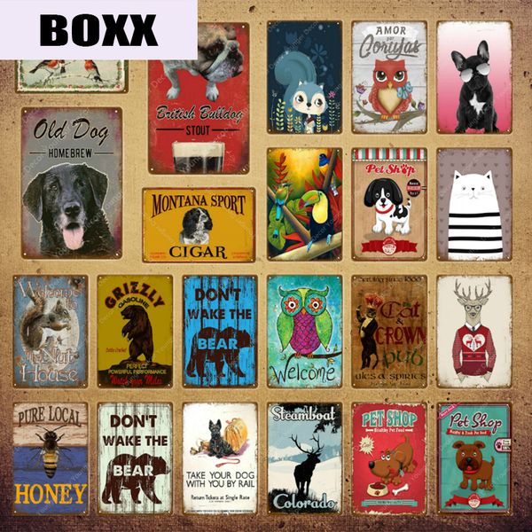 

pet shop nut house art print animals poster dog metal signs wall sticker nordic plaque bar pub kids room home decor yi-149