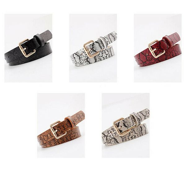

new metal pin long buckle belts fashion snake pattern lady faux pu leather straps waistband belts for women's dress vintage 2019, Black;brown